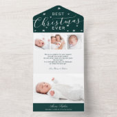 最高のChristmas Ever 4写真誕生発表 オールインワン招待状 (内側)