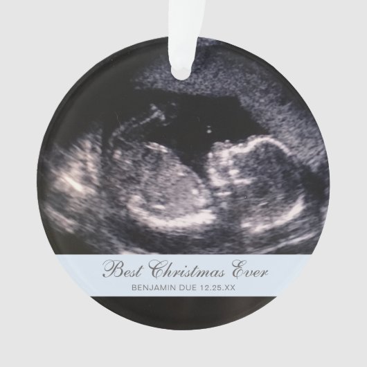 最高のChristmas Ever Cute Ultrasound Boy Photo オーナメント (正面)