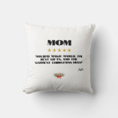最高のChristmas Mom 5つ星レビューデザイン編集可能 クッション (正面)