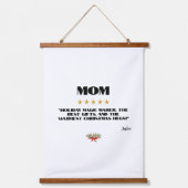 最高のChristmas Mom 5つ星レビューデザイン編集可能 吊り下げ型タペストリー (正面)