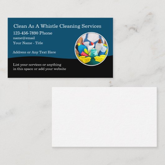 最高のCleaning Service Card New 名刺 (正面/裏面)