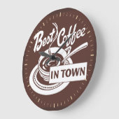 「最高のCoffee In Town」ストアの壁時計 ラージ壁時計 (傾斜)