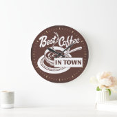 「最高のCoffee In Town」ストアの壁時計 ラージ壁時計 (ホーム)