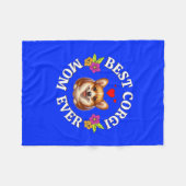 最高のCorgi Mom Ever、愛犬家へのプレゼント フリースブランケット (正面(横))