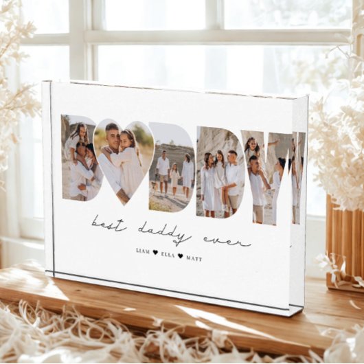 最高のDaddy Everモダン Photo Collage Father's Day フォトブロック