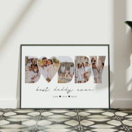 最高のDaddy Everモダン Photo Collage Father's Day ポスター