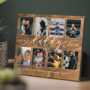 最高のDaddy Ever素朴 Woodgrain Photo Collage フォトプラーク