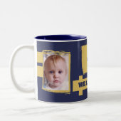 最高のDaddy Ever 2枚の写真は、海軍の金ゴールドを愛している ツートーンマグカップ (左)