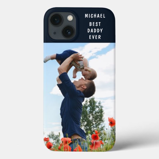 最高のDaddy Ever Add Your Own Photo名前をカスタムする Case-Mate iPhoneケース (裏面)