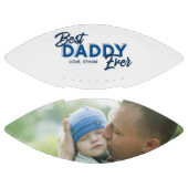 最高のDaddy Ever Blue Script Photo Father's Day アメリカンフットボール (パネル)