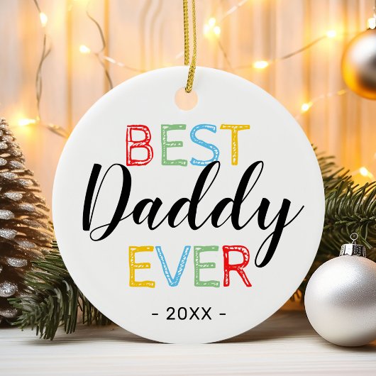 最高のDaddy Ever Christmas Photo セラミックオーナメント