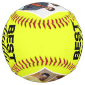 最高のDaddy Ever Faters素朴 Dayフォトコラージュ ソフトボール (裏面)