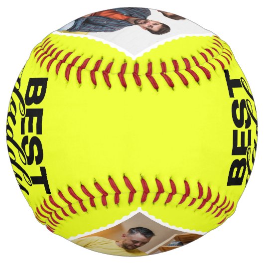 最高のDaddy Ever Faters素朴 Dayフォトコラージュ ソフトボール (裏面)