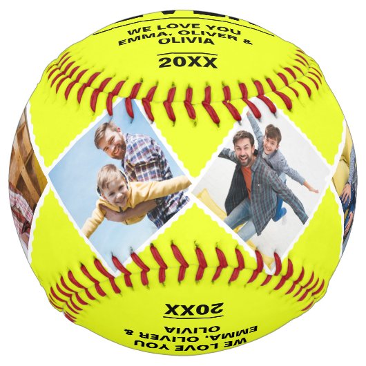 最高のDaddy Ever Faters素朴 Dayフォトコラージュ ソフトボール (正面)