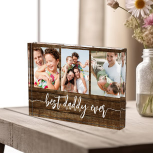 最高のDaddy Ever Wood Father's Day Photo Collage フォトブロック