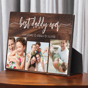 最高のDaddy Ever Wood Father's Day Photo Collage フォトプラーク