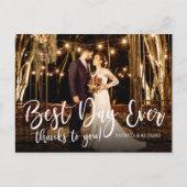 最高のDay Everエレガント Photo's 結婚 Thank You ポストカード (正面)