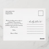 最高のDay Everエレガント Photo's 結婚 Thank You 箔シーズンポストカード (裏面)