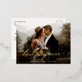最高のDay Everエレガント Photo's 結婚 Thank You 箔シーズンポストカード (正面/裏面)
