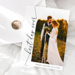 最高のDay Everエレガント Scriptの結婚写真 サンキューカード