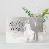 最高のDay Everスタイリッシュ Script Photoモダン 結婚's サンキューカード (スタンド正面)