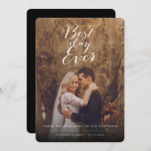 最高のDay Everスタイリッシュ Script Photoモダン 結婚's サンキューカード (正面/裏面)