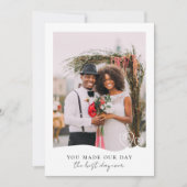 最高のDay Everハート写真結婚 サンキューカード (正面)