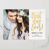 最高のDay Ever実在 FOILフォトサンキューカード 箔招待状 (正面)