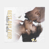 最高のDay Ever書道写真 フリースブランケット (正面(横))