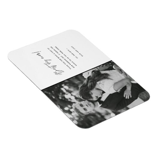 最高のDay Ever白黒の写真結婚ありがとう マグネット (右側)