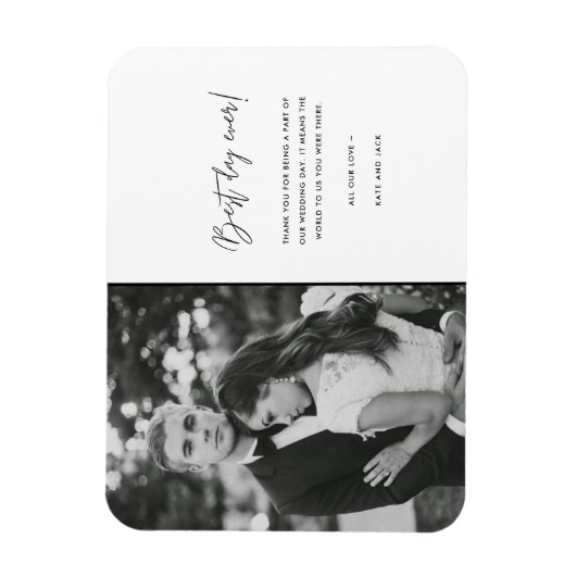 最高のDay Ever白黒の写真結婚ありがとう マグネット (縦)