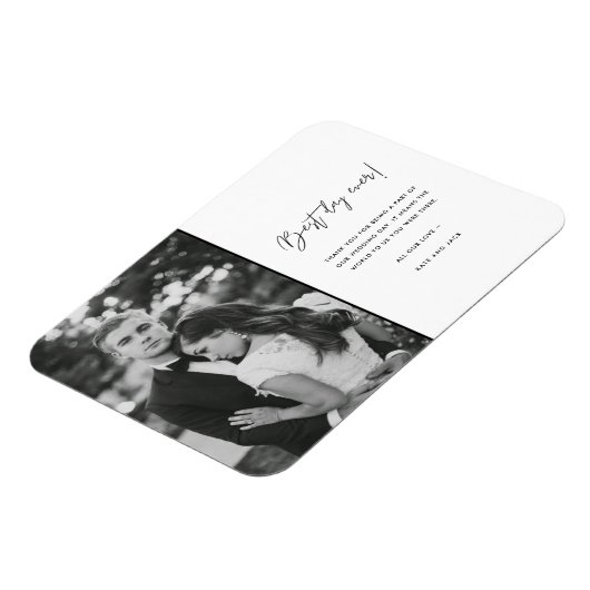 最高のDay Ever白黒の写真結婚ありがとう マグネット (左側)