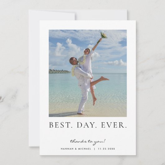 最高のDay Ever結婚の写真サンキューカード サンキューカード (正面)