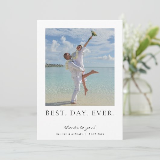 最高のDay Ever結婚の写真サンキューカード サンキューカード (スタンド正面)
