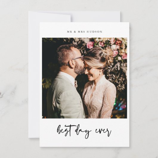 最高のDay Ever結婚の写真サンキューカード サンキューカード (正面)