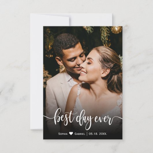 最高のDay Ever結婚の写真サンキューカード サンキューカード (正面)
