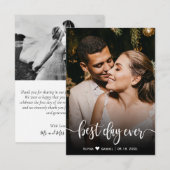 最高のDay Ever結婚の写真サンキューカード サンキューカード (正面/裏面)