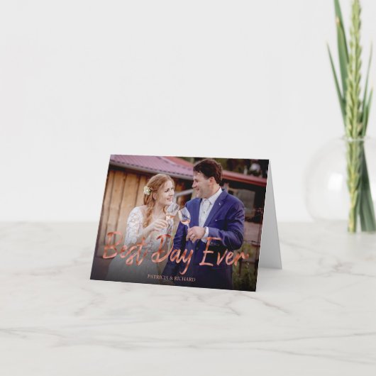 最高のDay Ever 結婚's Thank You Photo サンキューカード (正面)