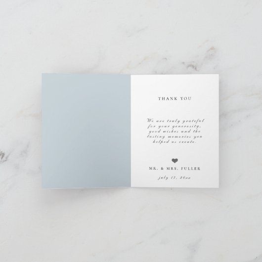 最高のDay Ever Blueの写真結婚ありがとう サンキューカード (内部)