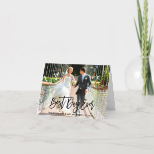 最高のDay Ever Brush Scriptの結婚メモ サンキューカード