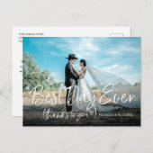 最高のDay Ever Chic結婚's Thank You Photo ポストカード (正面/裏面)