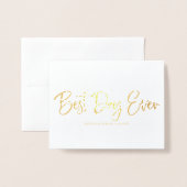 最高のDay Ever Cute結婚's Thank You Photo Foil 箔カード (封筒付き正面)