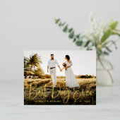 最高のDay Ever Cute結婚's You Photo 箔シーズンポストカード (立ち正面)