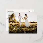 最高のDay Ever Cute結婚's You Photo 箔シーズンポストカード (正面/裏面)