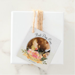 最高のDay Ever Cute Peachフローラ写真結婚 フェイバータグ