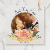 最高のDay Ever Cute Peachフローラ写真結婚 フェイバータグ (裏面)
