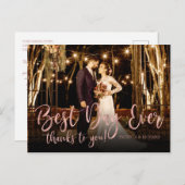 最高のDay Ever Cute Script Photo結婚's Thank You ポストカード (正面/裏面)