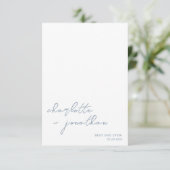 最高のDay Ever Dusty Blue Script Photo 結婚's サンキューカード (スタンド正面)