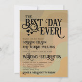 最高のDay Ever Earthetone QRコード&写真結婚s 招待状 (正面)