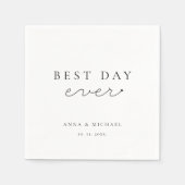 最高のDay Ever Minimalistエレガント Script's 結婚. スタンダードカクテルナプキン (正面)